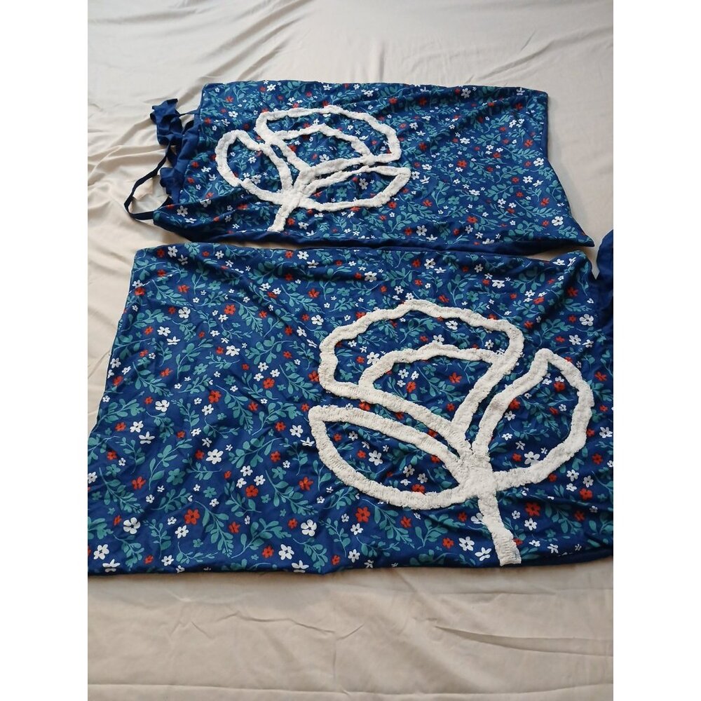 The Pioneer Woman  Pillow Shams Only Tufted Floral Blue Set Of 2